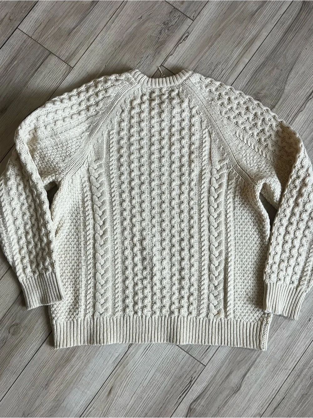 Patagonia Recycled Wool-Blend Cream Cable Knit Sweater Customized